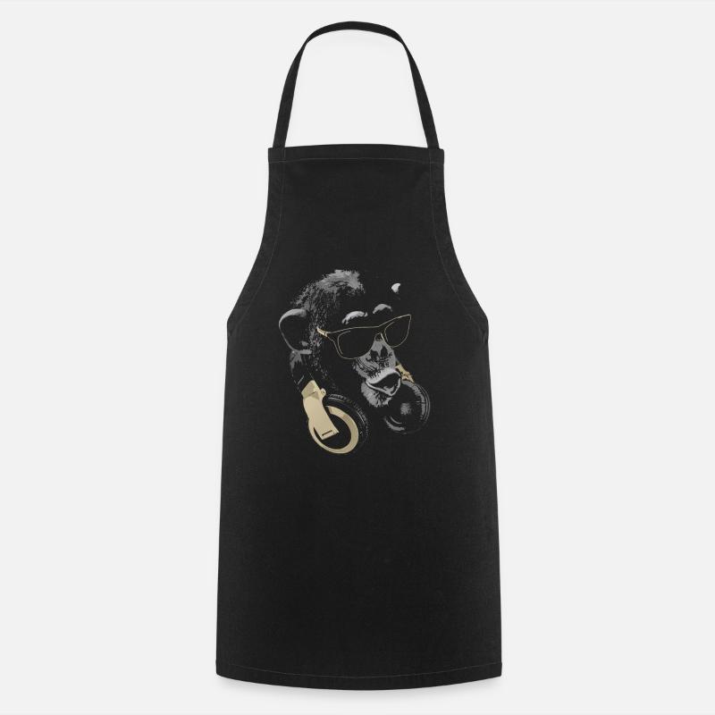 Singe DJ bling - Tablier de cuisine - noir
