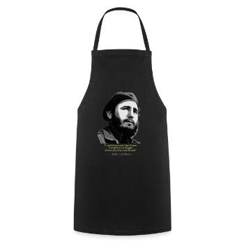 Fidel Castro Zitat - Kochschürze - Schwarz - Vorne - AI Model Male 185 dark (185cm)