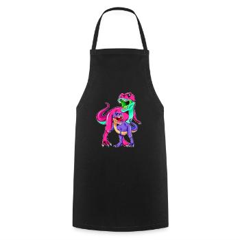 Mutter und Sohn Dino - Muttertag - Kochschürze - Schwarz - Vorne - AI Model Male 185 dark (185cm)