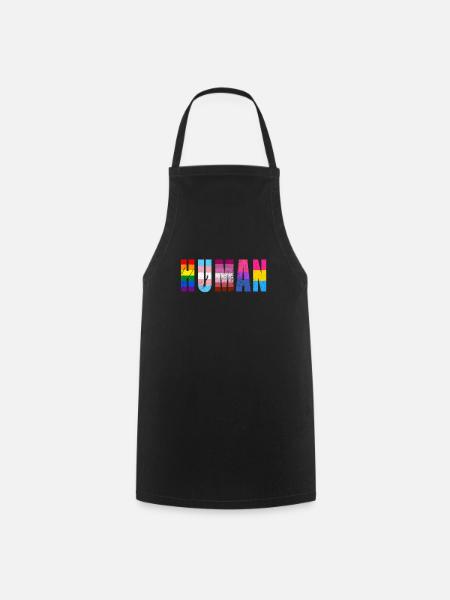 HUMAN LGBTQ Flag Colors Distressed - LGBTQ - Tablier de cuisine - noir