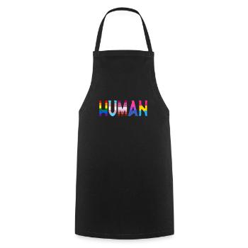 Human LGBTQ Flag - LGBTQ - Cooking Apron - black - Front - AI Model Male 185 dark (185cm)
