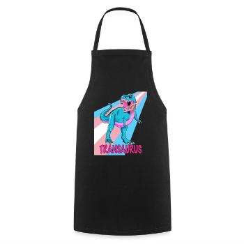 Transgender Dino - Transaurus - Cooking Apron - black - Front - AI Model Male 185 dark (185cm)