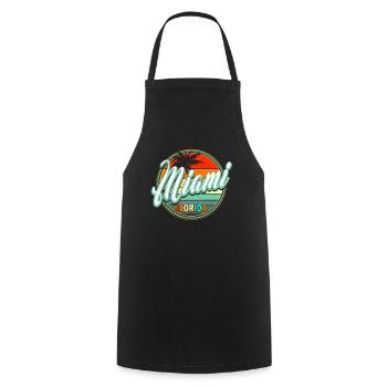 Summer Beach Holiday - Miami - Cooking Apron - black - Front - AI Model Male 185 dark (185cm)