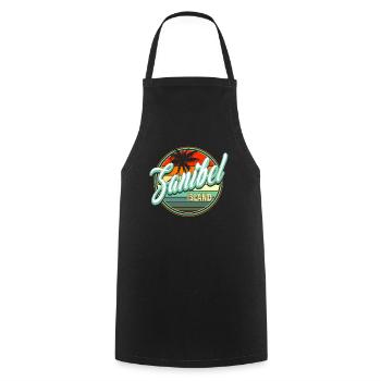 Vacances d’été à la plage - Île de Sanibel - Tablier de cuisine - noir - Devant - AI Model Male 185 dark (185cm)