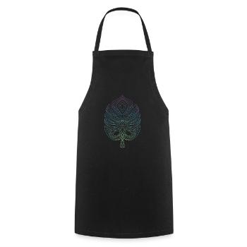 Spiritual Monstera Yoga Méditation Feuille de - Tablier de cuisine - noir - Devant - AI Model Male 185 dark (185cm)