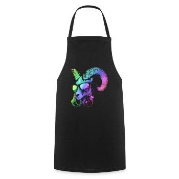 DJ Goat Cool y Funny Music Animal con auriculares - Tablier de cuisine - noir - Devant - AI Model Male 185 dark (185cm)