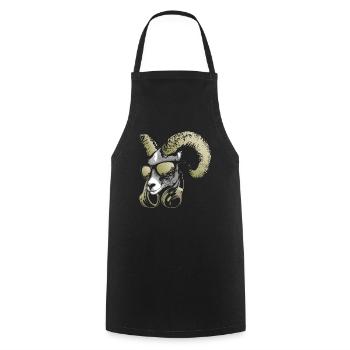 DJ Goat Bling Bling Music Animal con auriculares - Tablier de cuisine - noir - Devant - AI Model Male 185 dark (185cm)