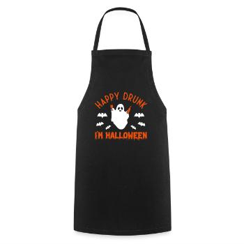 Happy Drunk I‘m Halloween Funny Happy Halloween - Cooking Apron - black - Front - AI Model Male 185 dark (185cm)