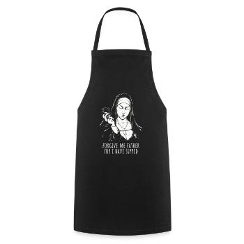 Holy Drinking Well wine lover funny wine - Cooking Apron - black - Front - AI Model Male 185 dark (185cm)