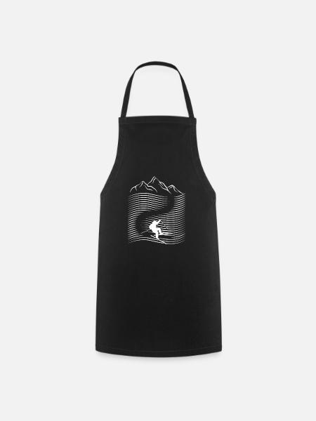 Alpin Sports d'hiver Ski Montagne Alpes Piste de - Tablier de cuisine - noir