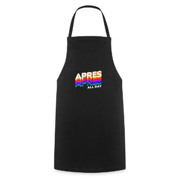 Après all day Apres Ski party - Kochschürze - Schwarz - Vorne - AI Model Male 185 dark (185cm)