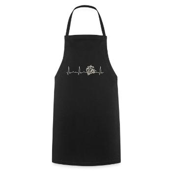 Tree Branch. Heart. Love. EKG. Pulse. Beat. - Cooking Apron - black - Front - AI Model Male 185 dark (185cm)