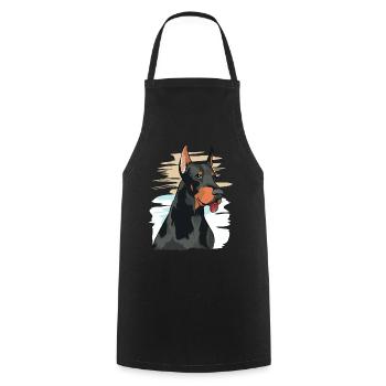 Doberman Pinscher Dog Lovers Art work Design - Tablier de cuisine - noir - Devant - AI Model Male 185 dark (185cm)
