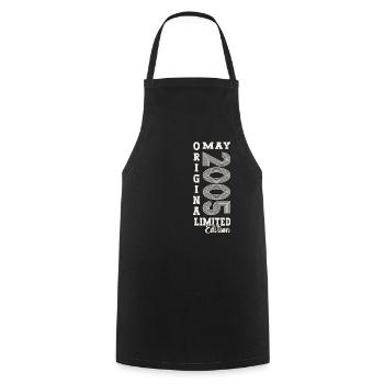 18ème Anniversaire Homme Original Mai Millésime 2005 - Tablier de cuisine - noir - Devant - AI Model Male 185 dark (185cm)