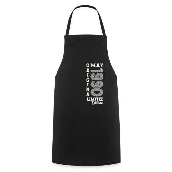 33rd Birthday Man Original May Vintage 1990 - Cooking Apron - black - Front - AI Model Male 185 dark (185cm)