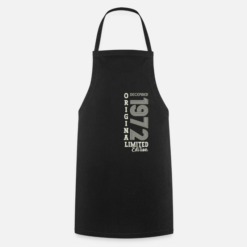 Cadeau original du 50e anniversaire de décembre 1972 - Tablier de cuisine - noir