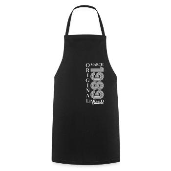 35e cadeau d’anniversaire Original mars 1989 - Tablier de cuisine - noir - Devant - AI Model Male 185 dark (185cm)