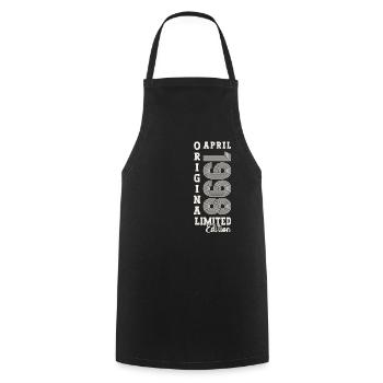 25th birthday man April Born 1998 Original - Cooking Apron - black - Front - AI Model Male 185 dark (185cm)