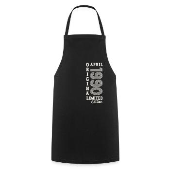 33rd birthday man April Born 1990 Original - Cooking Apron - black - Front - AI Model Male 185 dark (185cm)