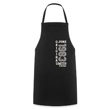 40th Birthday Man June Year 1983 Original - Cooking Apron - black - Front - AI Model Male 185 dark (185cm)