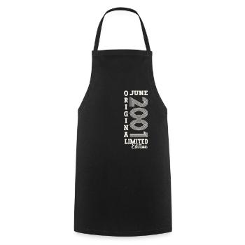 22nd Birthday Man June Vintage 2001 Original - Cooking Apron - black - Front - AI Model Male 185 dark (185cm)