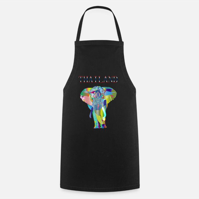 IDÉE CADEAU ÉLÉPHANT DE THAÏLANDE - Tablier de cuisine - noir