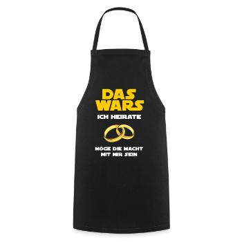 Das Wars - Ich Heirate - Junggesellenabschied - Kochschürze - Schwarz - Vorne - AI Model Male 185 dark (185cm)