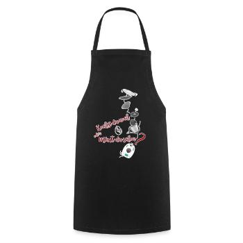 Kochst du noch oder mixt du schon? oder Kochen 2.0 - Kochschürze - Schwarz - Vorne - AI Model Male 185 dark (185cm)
