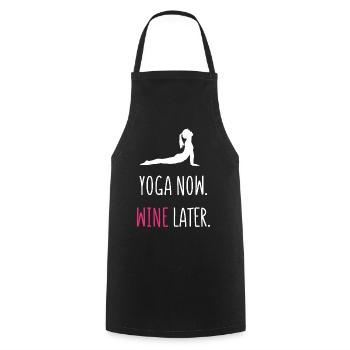 Yoga Maintenant vin Plus - Tablier de cuisine - noir - Devant - AI Model Male 185 dark (185cm)