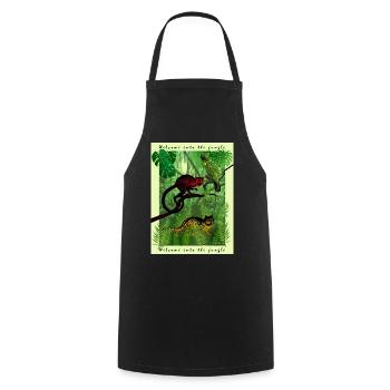 Jungle Mania - Cooking Apron - black - Front - AI Model Male 185 dark (185cm)