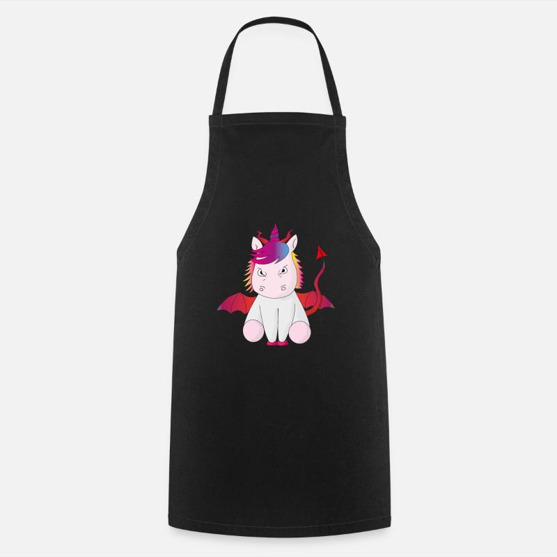 Teufelshorn das Einhorn böse Geschenkidee witzig - Kochschürze - Schwarz