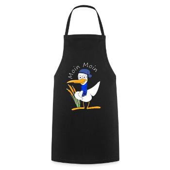 Moin Moin - Kochschürze - Schwarz - Vorne - AI Model Male 185 dark (185cm)