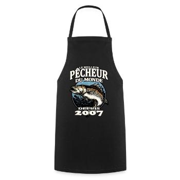 Le meilleur pêcheur depuis 2007 - Tablier de cuisine - noir - Devant - AI Model Male 185 dark (185cm)