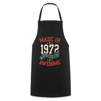 Made in 1972 50th Birthday - Cooking Apron - black - Front - AI Model Male 185 dark (185cm)