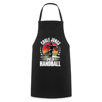Handball Handballer - Kochschürze - Schwarz - Vorne - AI Model Male 185 dark (185cm)