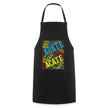 Sicilia t-shirt t-shirt Acate word cloud - Cooking Apron - black - Front - AI Model Male 185 dark (185cm)