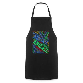 t-shirt Abigail word cloud t-shirt gift idea t-shirt - Cooking Apron - black - Front - AI Model Male 185 dark (185cm)