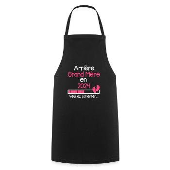Arrière Grand-mère en 2024 Cadeau Futur Mamie - Tablier de cuisine - noir - Devant - AI Model Male 185 dark (185cm)