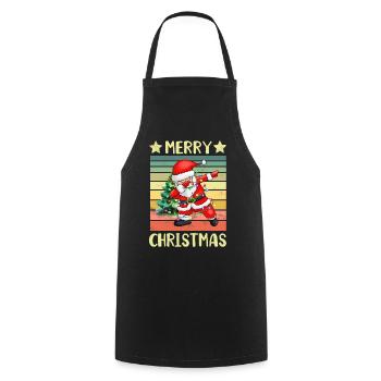 Dabbing Santa Claus Weihnachtsmann - Kochschürze - Schwarz - Vorne - AI Model Male 185 dark (185cm)