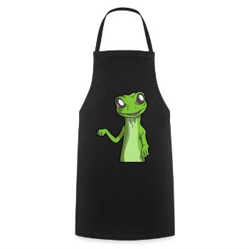 Gecko | Amphibien Haustier Tiere Eidechse Geschenk - Kochschürze - Schwarz - Vorne - AI Model Male 185 dark (185cm)