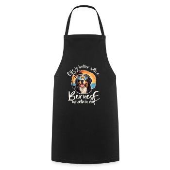 Bouvier bernois - Tablier de cuisine - noir - Devant - AI Model Male 185 dark (185cm)