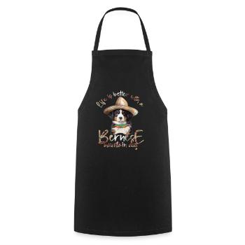 Bouvier bernois - Tablier de cuisine - noir - Devant - AI Model Male 185 dark (185cm)