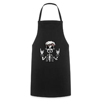 Rock On Skeleton Rebel Tee - Zombie Rocker - Cooking Apron - black - Front - AI Model Male 185 dark (185cm)