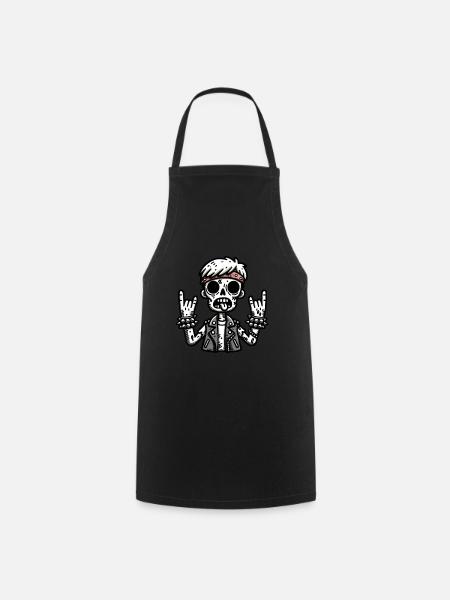 Rock On Skeleton Rebel Tee – Zombie-Rocker - Kochschürze - Schwarz