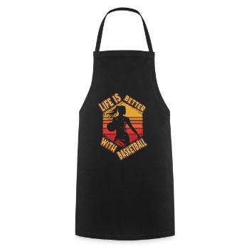 Basket-ball Femme Basketteur Joueur de basket-ball - Tablier de cuisine - noir - Devant - AI Model Male 185 dark (185cm)
