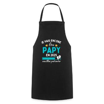 Je Être Papy en 2025 Cadeau Futur Grand-père - Tablier de cuisine - noir - Devant - AI Model Male 185 dark (185cm)