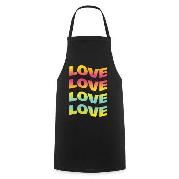 t-shirt love t-shirt love Liebe amour amor - Tablier de cuisine - noir - Devant - AI Model Male 185 dark (185cm)