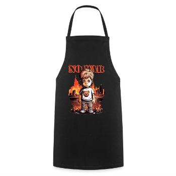No war ! - Cooking Apron - black - Front - AI Model Male 185 dark (185cm)