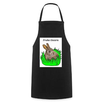 EG Bunny I Animal I Easter Bunny I Easter I Holiday - Cooking Apron - black - Front - AI Model Male 185 dark (185cm)