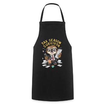 Tax Season Survivor - Cooking Apron - black - Front - AI Model Male 185 dark (185cm)